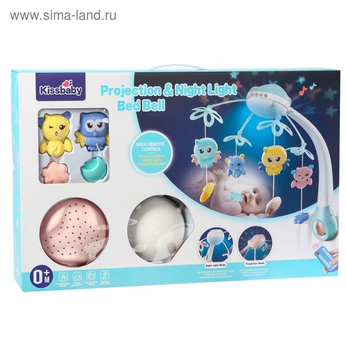 Мобиль музыкальный на кроватку &laquo;Нежные птички&raquo;, с ночником + пульт, цвет МИКС