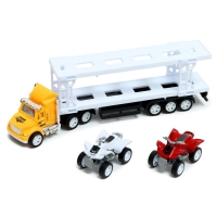 Грузовик инерционный «Автовоз», с 2 квадроциклами, цвет МИКС Грузовик инерционный «Автовоз», с 2 квадроциклами, цвет МИКС