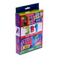 Настольная игра &laquo;3 в 1&raquo; мемо, лото, домино, 2-4 игрока, 3+