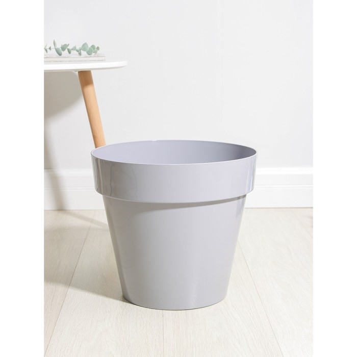 Кашпо для цветов со вставкой &laquo;Порто&raquo;, 15 л, серое