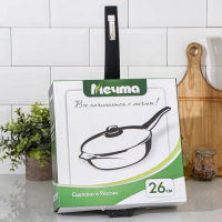 Сковорода &laquo;Гранит Star&raquo;, d=26 см, стеклянная крышка, антипригарное покрытие, тёмно-синий