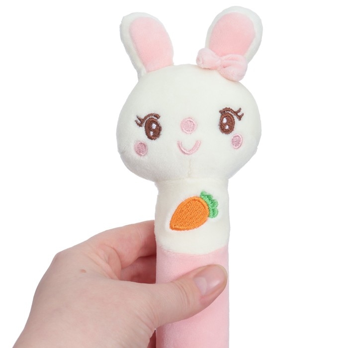 Пищалка - погремушка &laquo;Милая зайка&raquo;, с прорезывателем, Крошка Я