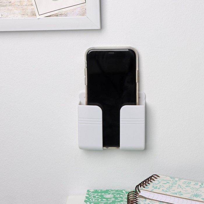 Настенный держатель для телефона, 10&times;8,7&times;2,8 см, цвет белый