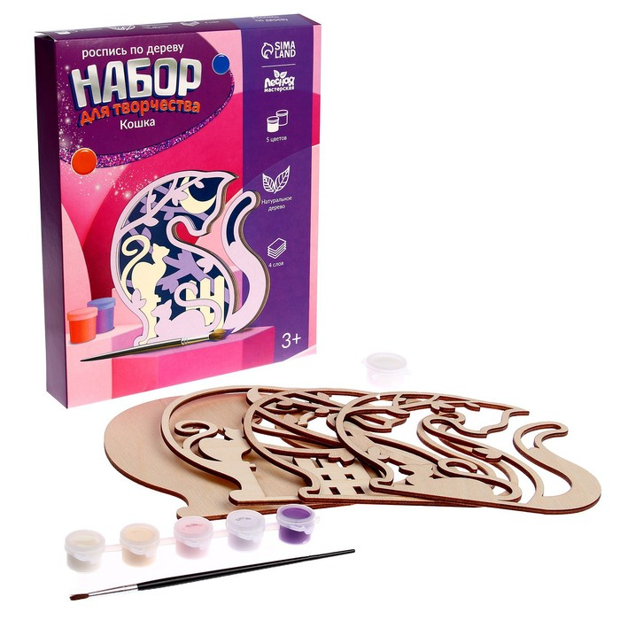 Роспись по дереву &laquo;Кошка&raquo;