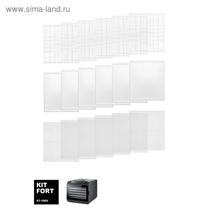 Сушилка для овощей и фруктов Kitfort KT-1905, 500 Вт, 6 ярусов, чёрная Сушилка для овощей и фруктов Kitfort KT-1905, 500 Вт, 6 ярусов, чёрная