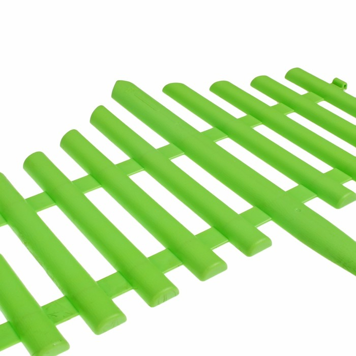 Ограждение декоративное, 30 &times; 300 см, 5 секций, пластик, салатовое, Greengo