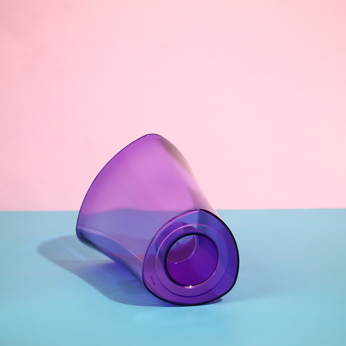 Горшок для орхидей, 1,3 л, 13,6 &times; 14,1 &times; 20 см, пластик, прозрачно-фиолетовый