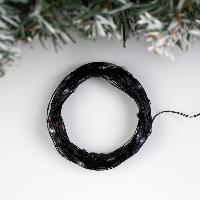 Гирлянда &laquo;Нить&raquo; 10 м роса, IP20, чёрная нить, 100 LED, свечение мульти, 12 В
