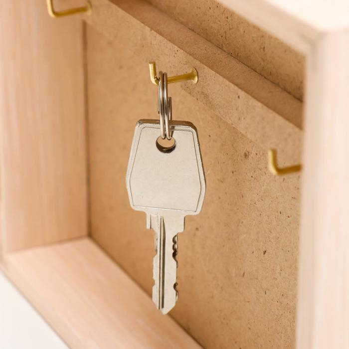 Ключница "Белые лодочки" 15х21 см молочный дуб