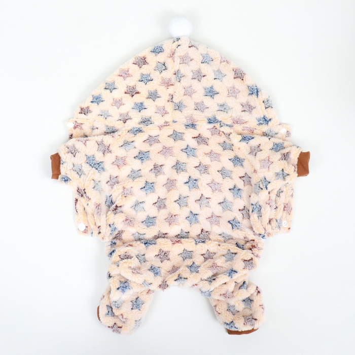 Комбинезон "Звёзды" с капюшоном, размер 2XL (ДС 45 см, ОШ 45 см, ОГ 55 см), бежевый