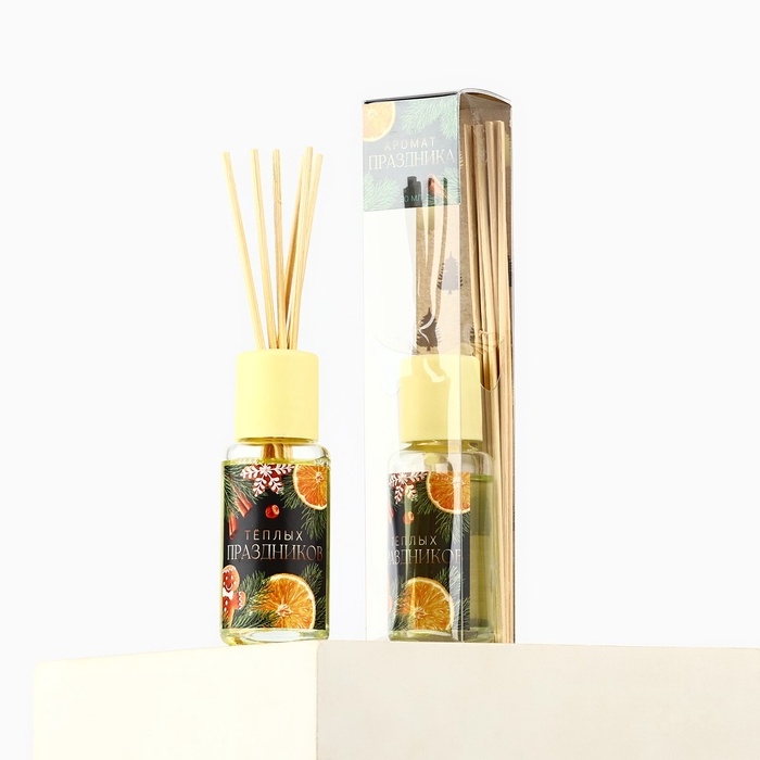 Аромадиффузор ароматический палочки «Новогодняя коллекция: Аромат праздника», аромат апельсин, 30 мл Аромадиффузор ароматический палочки «Новогодняя коллекция: Аромат праздника», аромат апельсин, 30 мл