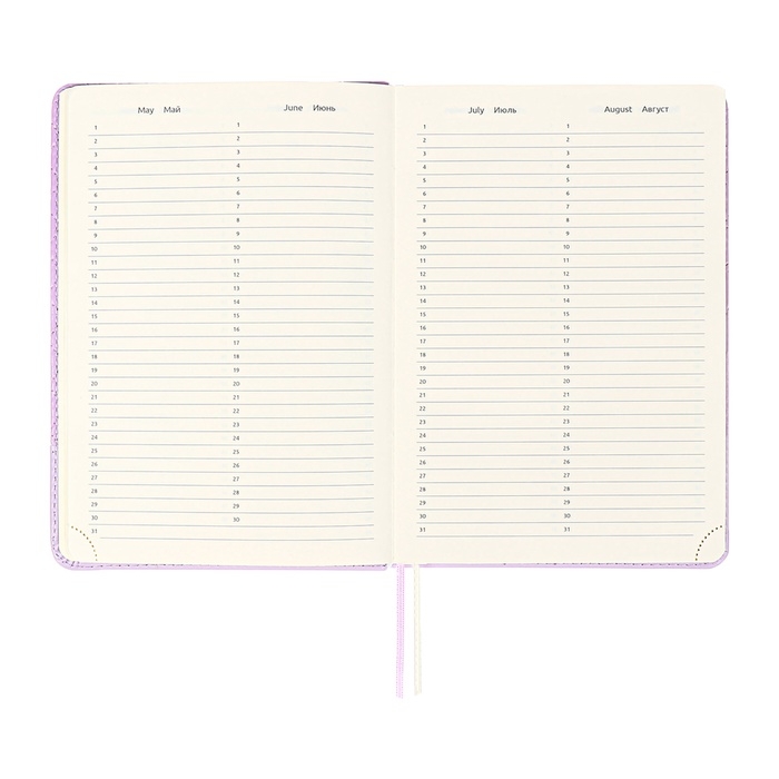 Ежедневник недатированный, A5, 136 листов, кожзам, deVENTE. Tailor, твердая обложка с поролоном, хлястик, перфорация, ляссе, блок 70%, сиреневый