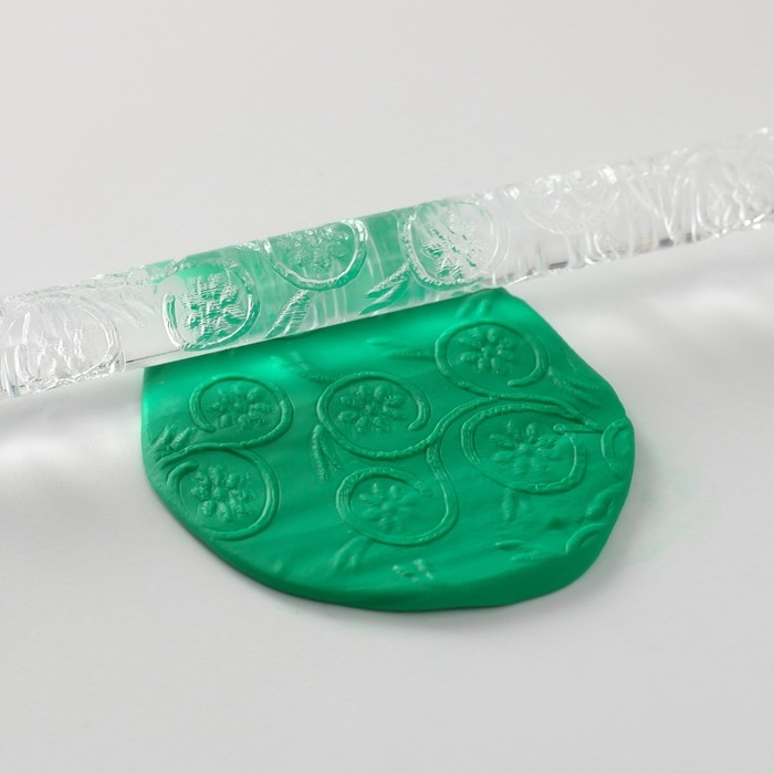 Скалка для творчества акрил Скалка для творчества акрил "Цветочки" 16х1 см