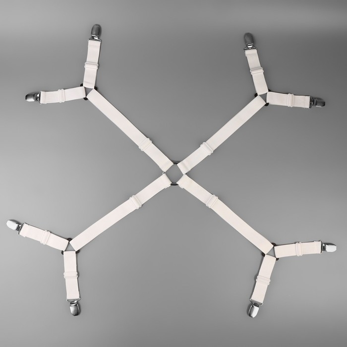 Зажимы на резинке, с регуляторами, на 4 угла, 2 &times; 240 см, цвет белый