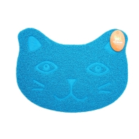 Коврик 2-в-1 под миску/туалет животных "Киса", 40 х 30 см, голубой