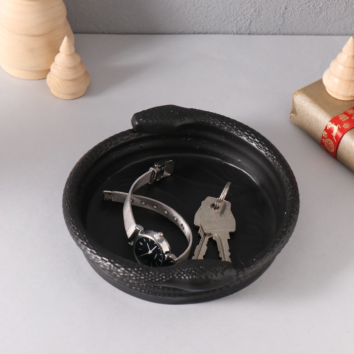 Предмет интерьера Предмет интерьера "Змея" чаша 4*15*13 см черный