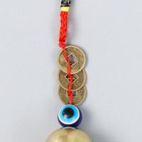 Колокольчик металл "От сглаза" 1 колокол+3 монетки 18 см Колокольчик металл "От сглаза" 1 колокол+3 монетки 18 см