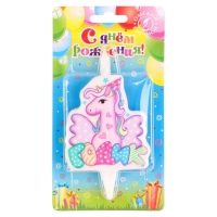 Свеча в торт "Мне годик!" с единорогом, 9,7 см, 12 мин, 40 г Свеча в торт "Мне годик!" с единорогом, 9,7 см, 12 мин, 40 г