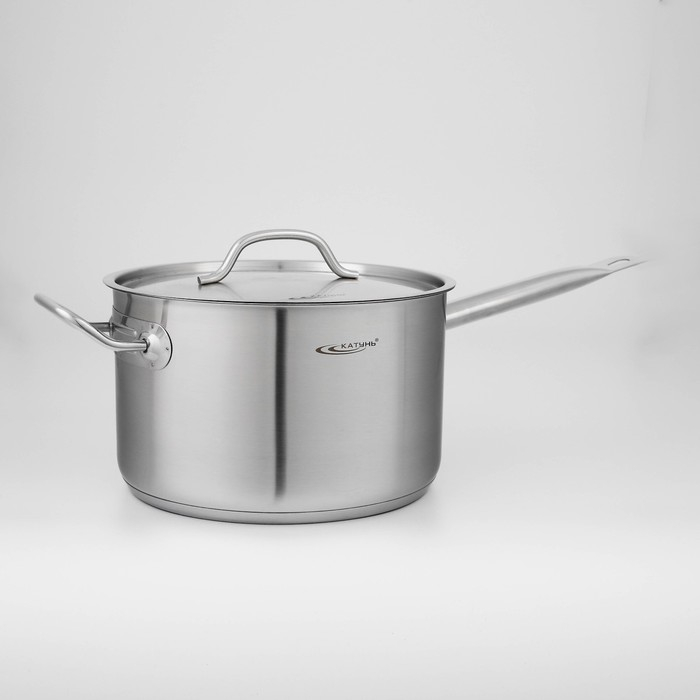 Ковш &laquo;Общепит&raquo;, 6,3 л, d=24 см, h=14,5 см, металлическая крышка, с теплораспределительным слоем, индукция