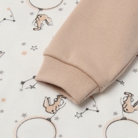 Боди с длинным рукавом, цвет бежевый/зайцы, рост 74