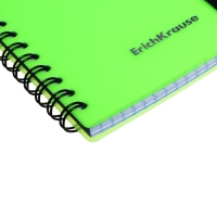 Тетрадь А6 на спирали, 80 листов в клетку, ErichKrause Neon, пластиковая обложка, на резинке, блок офсет 100% белизна, МИКС Тетрадь А6 на спирали, 80 листов в клетку, ErichKrause Neon, пластиковая обложка, на резинке, блок офсет 100% белизна, МИКС