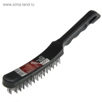 Щетка металлическая ручная ЛОМ, пластиковая рукоятка, 4-рядная Щетка металлическая ручная ЛОМ, пластиковая рукоятка, 4-рядная