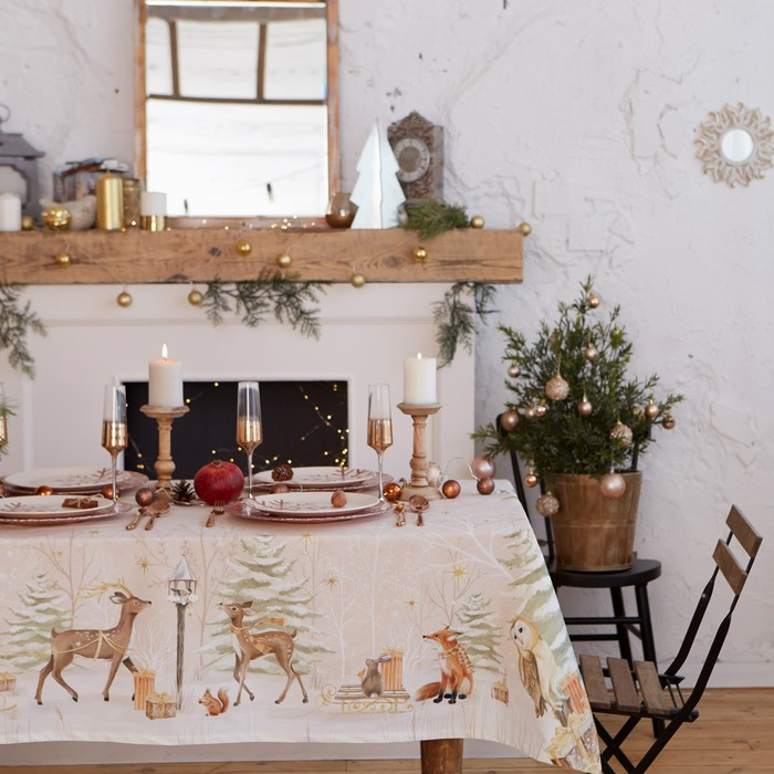 Набор новогодних салфеток Этель Christmas snowman, 40х40см - 4 шт, хлопок, саржа