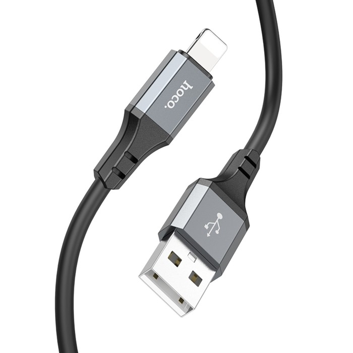Кабель Hoco X92, Lightning - USB, 2.4 А, 3 м, оплётка силикон, чёрный Кабель Hoco X92, Lightning - USB, 2.4 А, 3 м, оплётка силикон, чёрный