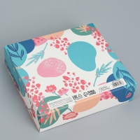 Коробка подарочная складная двухсторонняя, упаковка, &laquo;Цветы&raquo;, 20 х 18 х 5 см