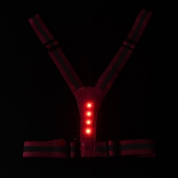 Жилет сигнальный, светоотражающий с регулируемым размером, розовый, LED сигнал, 4 режима