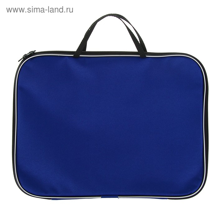 Папка с ручками текстильная А4, 350 х 270 х 20 мм, Calligrata Папка с ручками текстильная А4, 350 х 270 х 20 мм, Calligrata "Офис", нейлон 600D, двуцветный кант, синяя