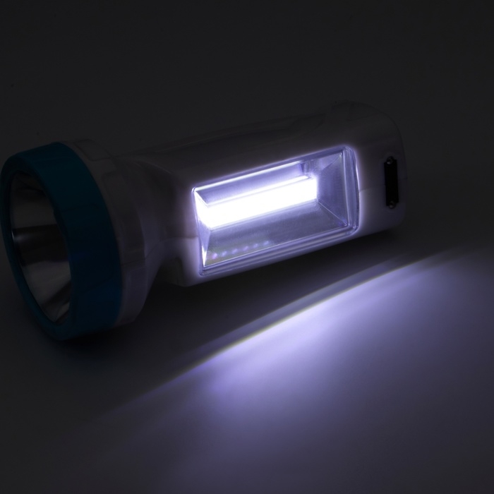 Фонарь ручной аккумуляторный Фонарь ручной аккумуляторный "Мастер К.", MHA-W3D2 (3 В),800 мАч, 1 Вт+3 Вт,100 лм, голубой