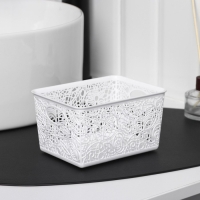 Корзинка для хранения &laquo;Кружевные цветы&raquo;, пластик, 14&times;10&times;8 см, цвет МИКС