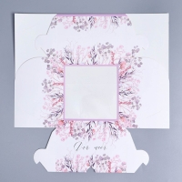 Коробка для капкейков, кондитерская упаковка с окном, 4 ячейки &laquo;Венок&raquo;, 16 х 16 х 10 см