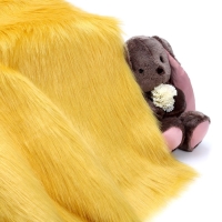 Лоскут 50 × 50 см, мех длинноворсовый на трикотажной основе, цвет медовый Лоскут 50 × 50 см, мех длинноворсовый на трикотажной основе, цвет медовый