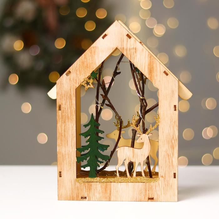 Новогодний декор с подсветкой &laquo;Домик с оленем&raquo; 18&times;5.5&times;22.5 см