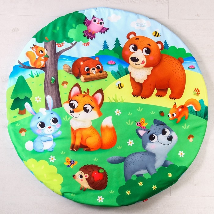 Развивающий коврик с дугами &laquo;Лесные зверята&raquo;, 85х85 см, Крошка Я,