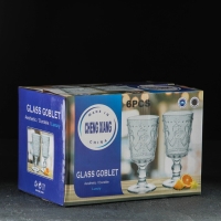 Набор бокалов стеклянных &laquo;Адам&raquo;, 300 мл, 6 шт, цвет золотой