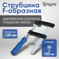 Струбцина F-образная ТУНДРА, 100 х 50 х 150 мм Струбцина F-образная ТУНДРА, 100 х 50 х 150 мм