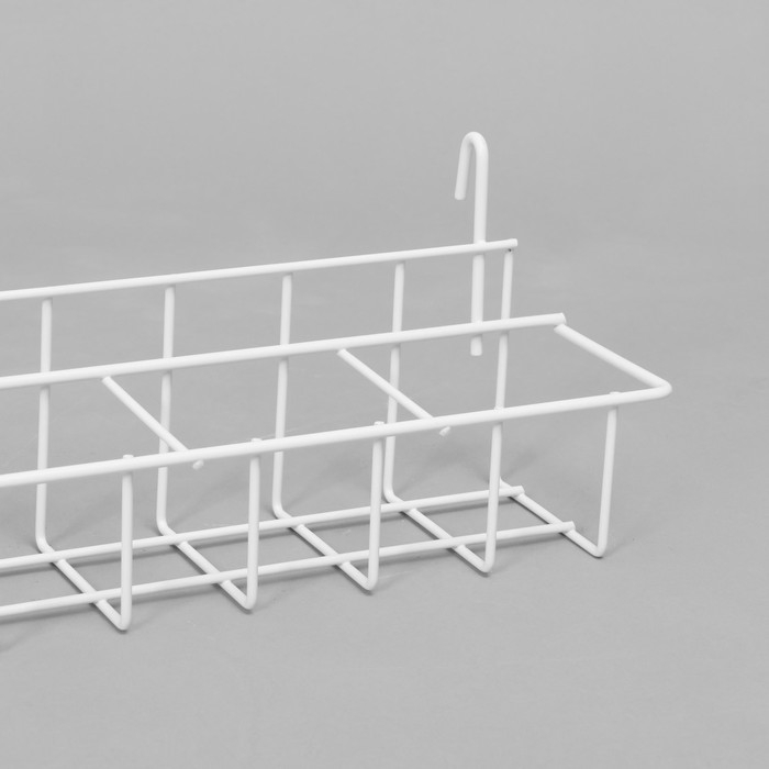 Корзина под семена на сетку 59×8,5×9 см, цвет белый Корзина под семена на сетку 59×8,5×9 см, цвет белый