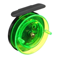 Катушка инерционная, металл пластик, диаметр 6.5 см, цвет черный-зеленый, 701 Катушка инерционная, металл пластик, диаметр 6.5 см, цвет черный-зеленый, 701