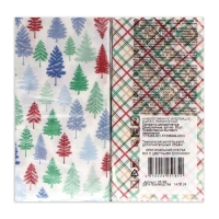 Новогодние салфетки бумажные Bouquet Original de luxe &laquo;Клетка + Ёлочки&raquo;, 2 слоя, 33х33 см, 20 шт.