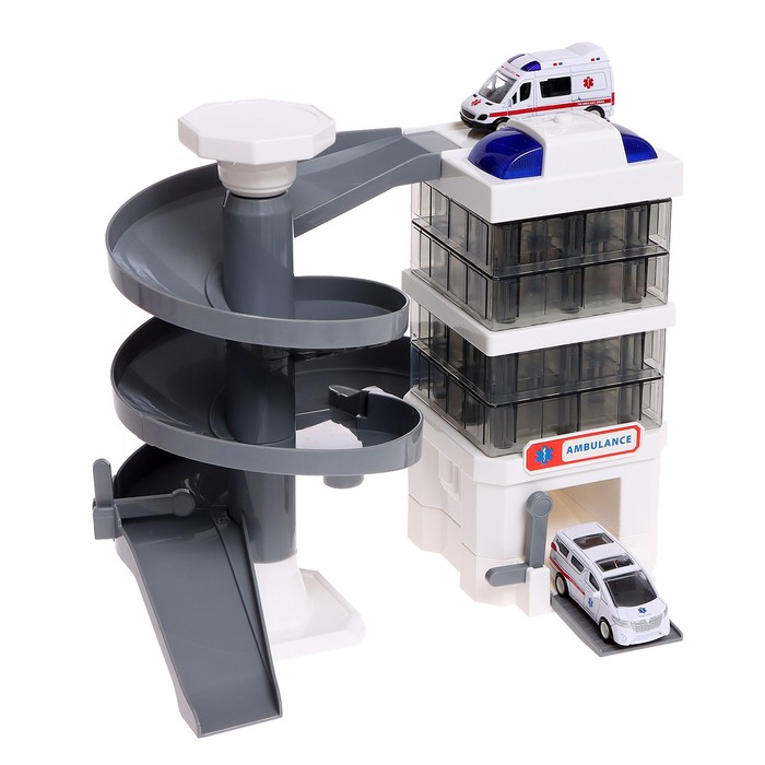 Парковка &laquo;Скорая помощь&raquo;, с 2 машинками, свет и звук