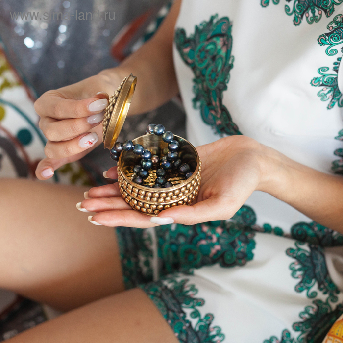 Шкатулка "Королевская" латунь 7х7х5,5 см