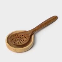 Подставка под ложку, 11,5&times;13,5&times;2,5 см, гевея