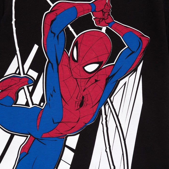 Футболка детская Человек-Паук, рост 110-116, черный