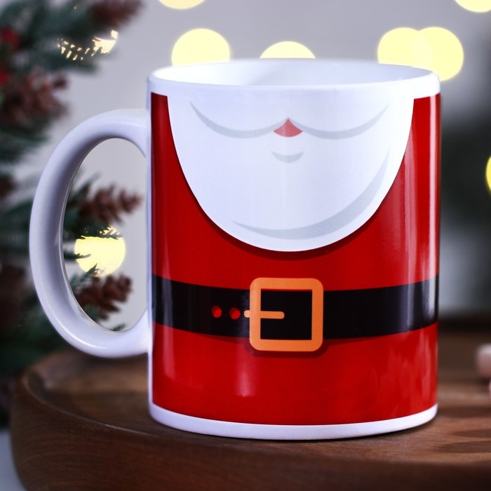 Новый год. Кружка керамическая &laquo;Санта&raquo;, 320 мл, цвет белый