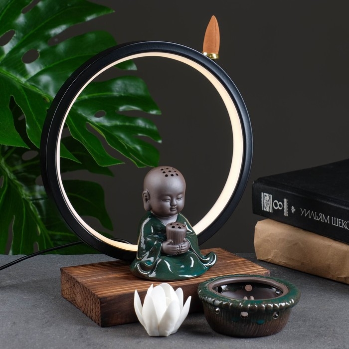 Подставка для благовоний Подставка для благовоний "Будда" 23х20см, с подсветкой USB