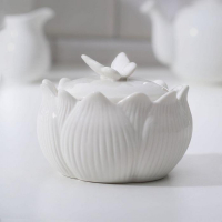 Сахарница керамическая &laquo;Цветок&raquo;, цвет белый