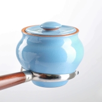 Набор "Вятская керамика №2" 6х0,5 + ухват + полка, голубой Набор "Вятская керамика №2" 6х0,5 + ухват + полка, голубой